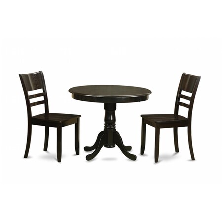 East West Furniture 3 Piece Kitchen Table Set-Kitchen Dining Nook Plus 4 Dining Chairs ANLY3-CAP-W